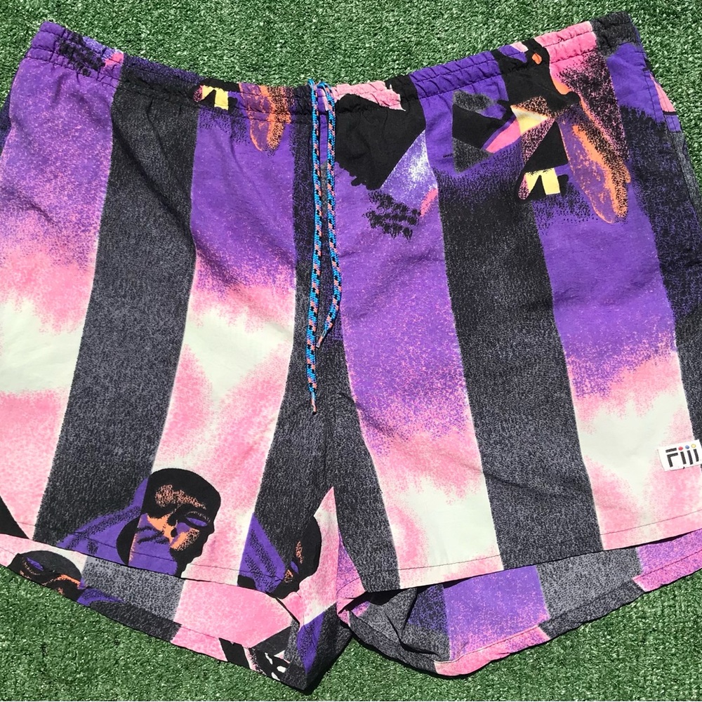 Vintage 90’s Fiii Colorful Pattern Swim Trunks Mesh Lined W/ Pockets Men’s SZ XL